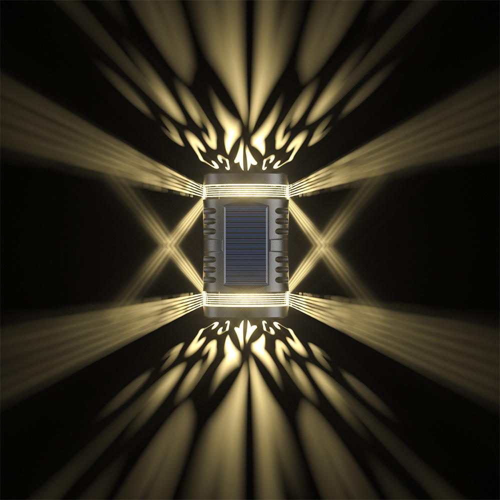 Outdoor IP65 Waterproof Wall Lamp Hollow Pattern Solar Wall Light Led Wall Lamp for Garden Decorative Factory Direct Sales Outdoor IP65 Waterproof Wall Lamp Hollow Pattern Solar Wall Light Led Wall Lamp for Garden Decorative Factory Direct Sales