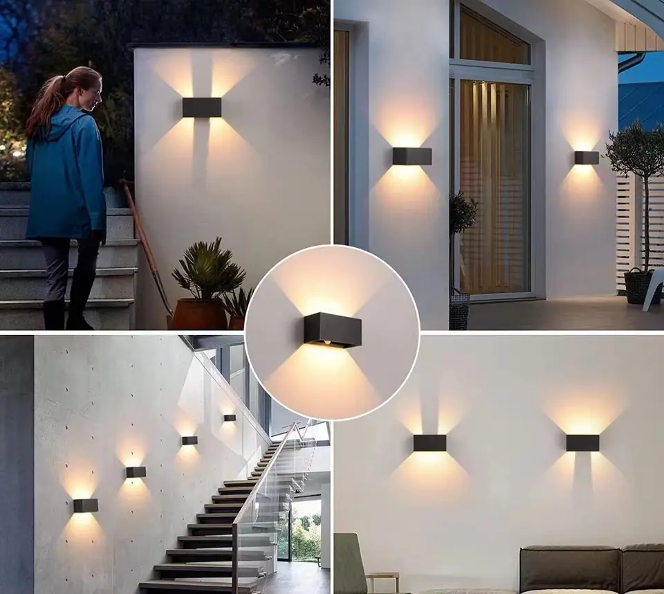 24W outdoor led wall lights led outdoor wall lights Motion sensor wall lamp Outdoor waterproof LED wall light rectangle