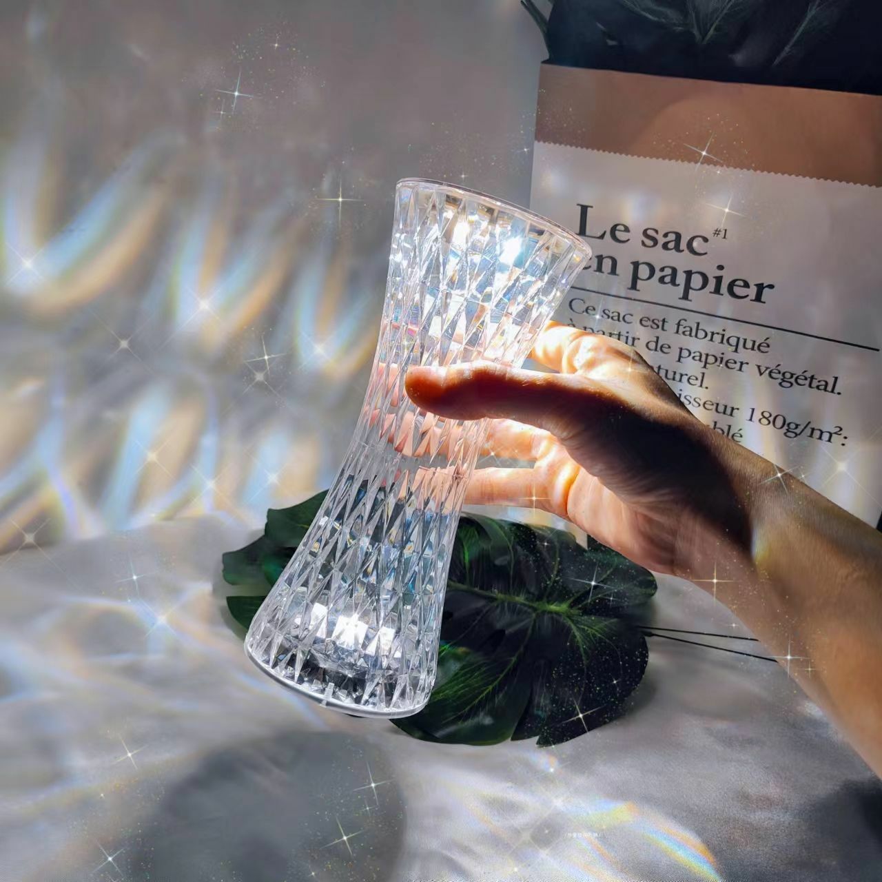 Small Waist Crystal 16 Color Table Lamp Bar Table Atmosphere Lamp Unplugged Bedroom Bedside Lamp Birthday Gift for Girlfriend