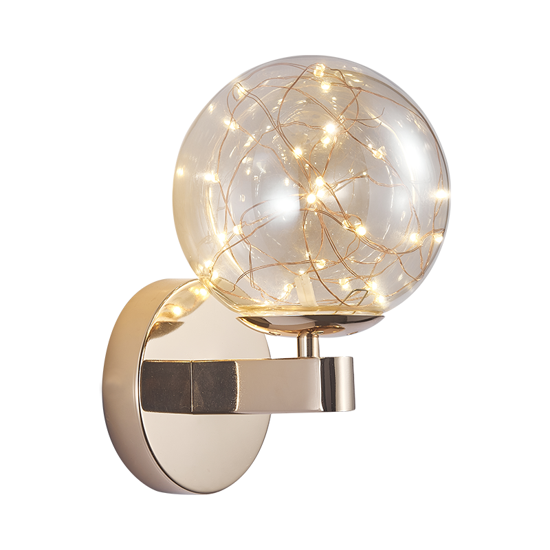 6W small hot-selling starry wall lamp wrought iron plated glass for indoor use