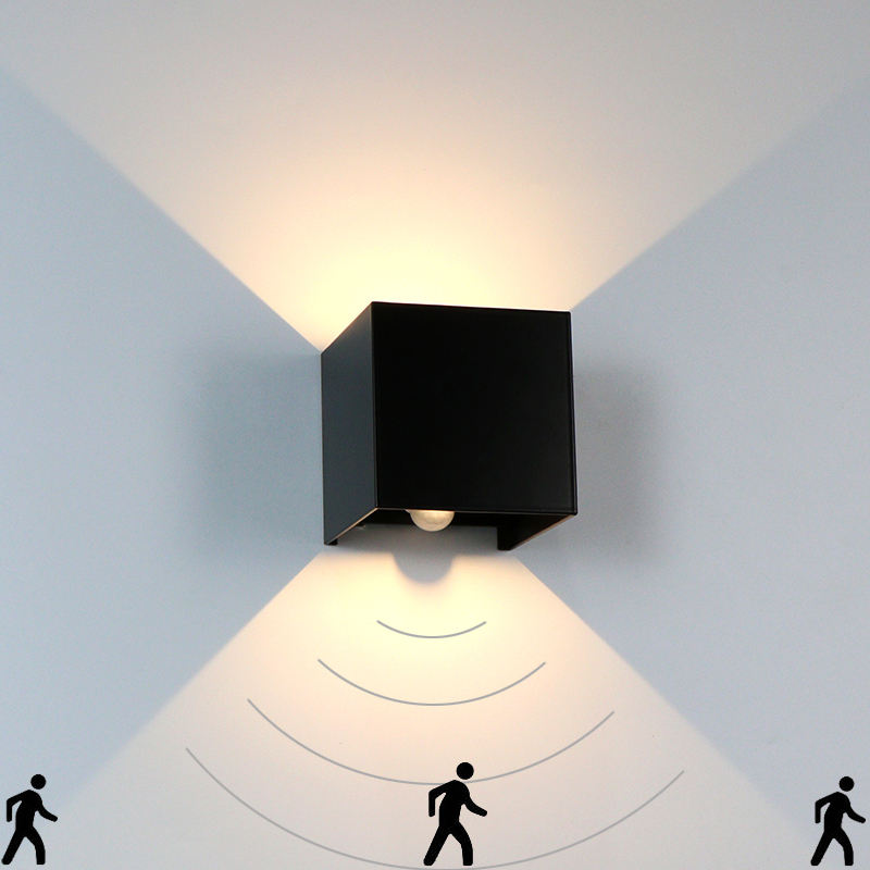 Outdoor Garden 12W Adjustable up and down wall light Motion Sensor Wall Lamp