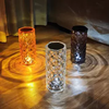 Infrared Remote Control Table Lamp 16 Color Indoor Crystal Desk Lamp Clear Acrylic Table Lamp RGB Remote Control Creative Rose Crystal Bedroom Touch Night Light