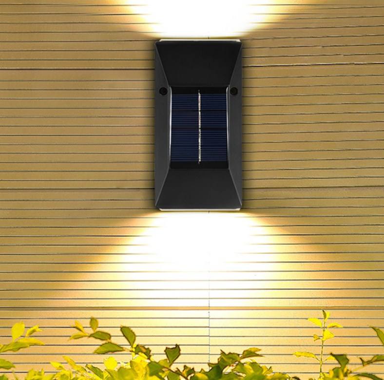 New trapezoidal solar wall lamp upper and lower wall light outdoor IP65 waterproof lamp for courtyard gardenNew Trapezoidal Solar Wall Lamp Upper And Lower Wall Light Outdoor IP65 Waterproof Lamp for Courtyard Garden