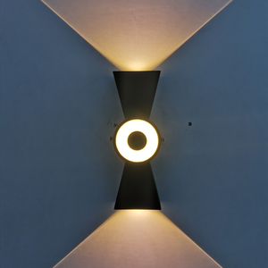 6W Outdoor Waterproof chinese knot shape Wall Lamp COB chip up and down sconce Aluminum ip65 Wall Light square Porch Garden