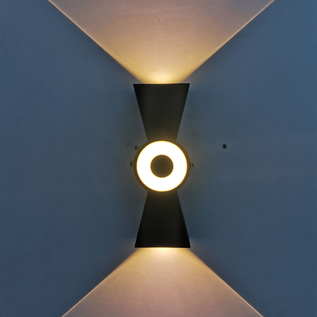 6W Outdoor Waterproof chinese knot shape Wall Lamp COB chip up and down sconce Aluminum ip65 Wall Light square Porch Garden