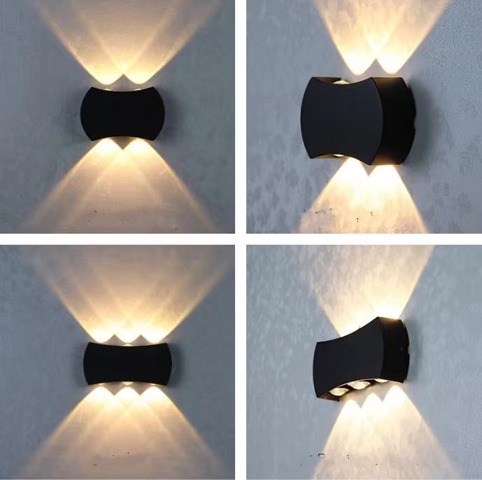 LED Outdoor Double Head Up And Down Light Arc Wall Lamp Aisle Staircase Corridor Balcony Outdoor Waterproof Wall Lamp