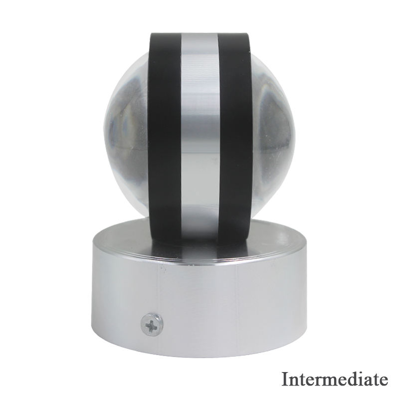2W 6W Indoor Crystal Light Up And Down Wall Lamp RGB Wall Lamp Round Wall Lamp Glass Wall Lamp