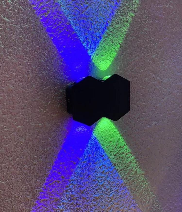New Black Waterproof 4W 6W 8W Outdoor Wall Sconce Up Down Lights Wall Mounted Diamond-shaped Wall Lamp
