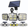 Hagood Outdoor waterproof 3 Heads Wall Light Three Heads 83 COB Solar Sensor LED Powered Security Lights