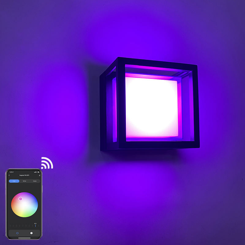 Applique Hagood RGBW LED-Wandleuchte High Quality Outdoor Sconce Wifi Waterproof Wall Lamp Color Changing by Smart App Lamp
