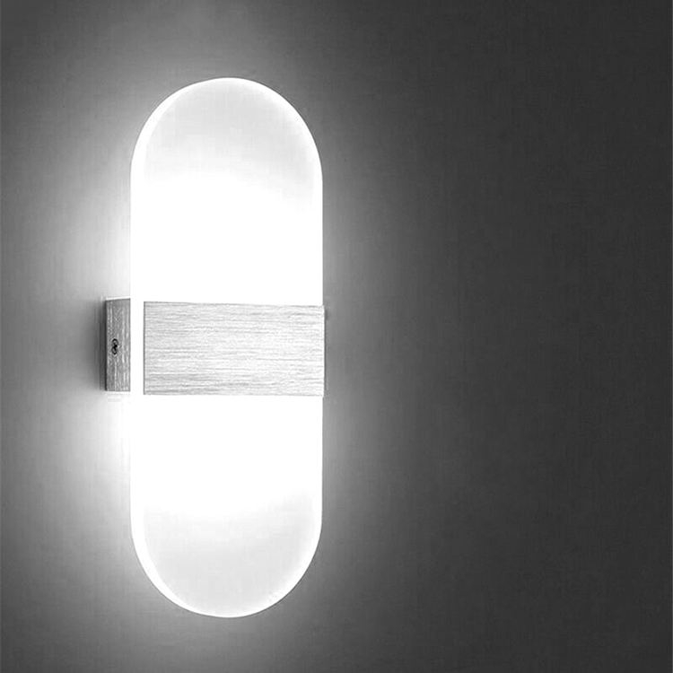 6W Led Light Sliver Acrylic Wall Lamp ​Acrylic lighting Rectangular wall lamp Acrylic wall hanging light Modern Popular Nightlight Factory Price 