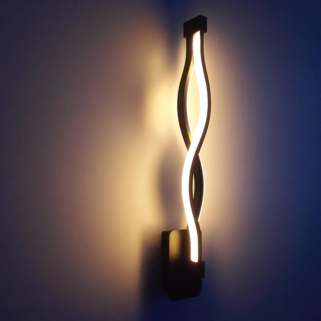 2.4G Long Wave Wall Lamp with Controller LED Wall Lamp Minimalist Living Room Stairwell Bedroom 
