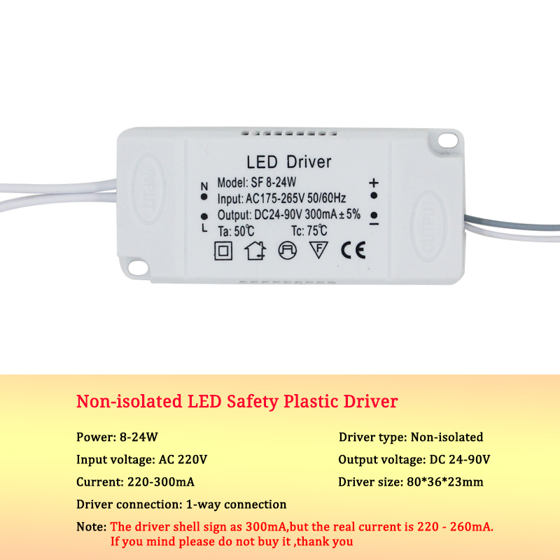 8-120W LED Driver Power Supply Adapter For AC220V Non-Isolating Transformer Ceiling Light Replacement Bulb Chip