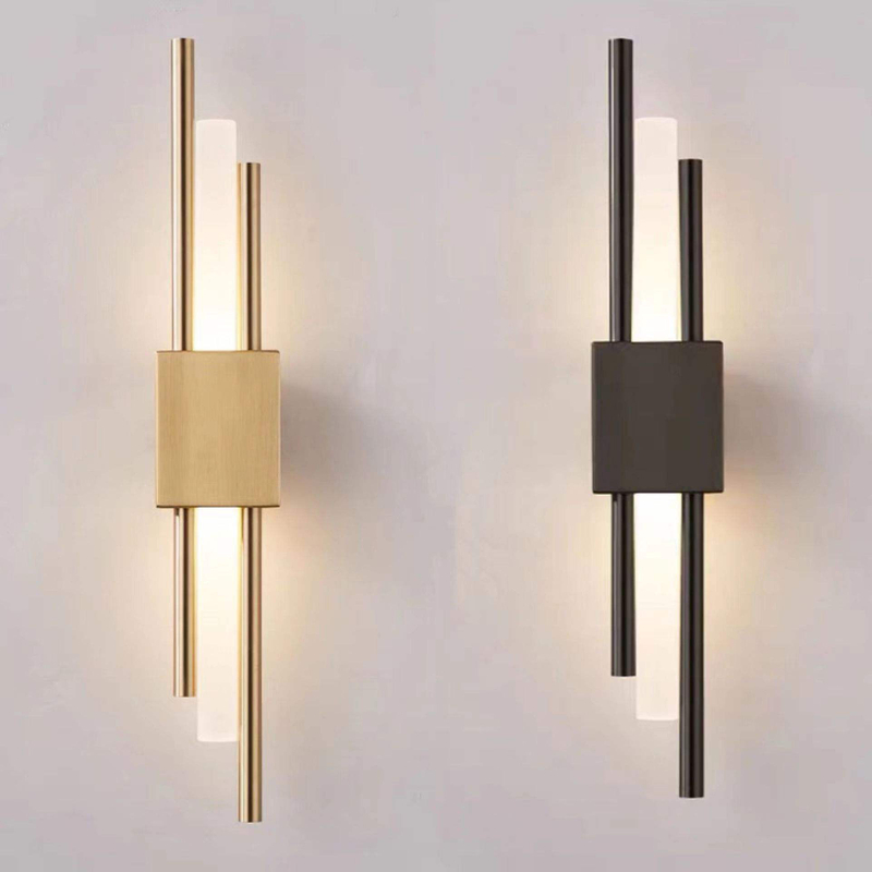 6W Long strip wall lamp living room background wall study bedroom bedside lamp simple modern Nordic light luxury creative grid