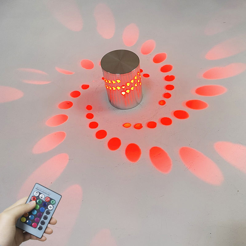 3W RGB Flower LED Wall Lamp Wall Mounted Remote Night Light Spiral Hole LED Beautiful Decorative Wall Lamp 