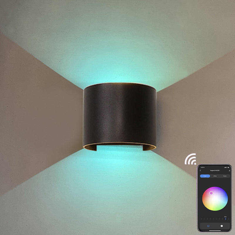 RGB APP 9W Control TUYA APP LED Wall sconce Waterproof IP65 Porch Garden up and down Wall Lamp Semicircular waterproof wall lamp