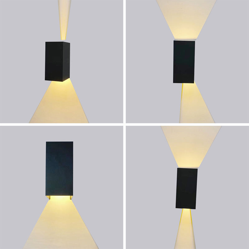 12W 20CM Black and White Cube waterproof LED wall lamp ip65 Wall Light square Porch Garden Up and Down