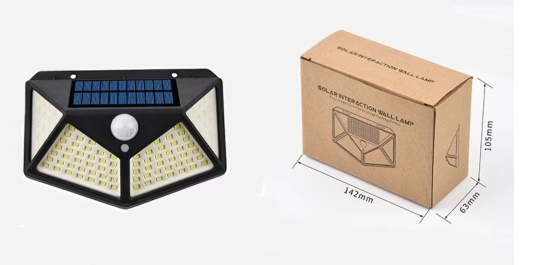 Best Outdoor Backyard Garden Stair Waterproof IP67 Solar Power 4 Sides Lighting Wall Lamp 100LED Motion Sensor Led Solar Light