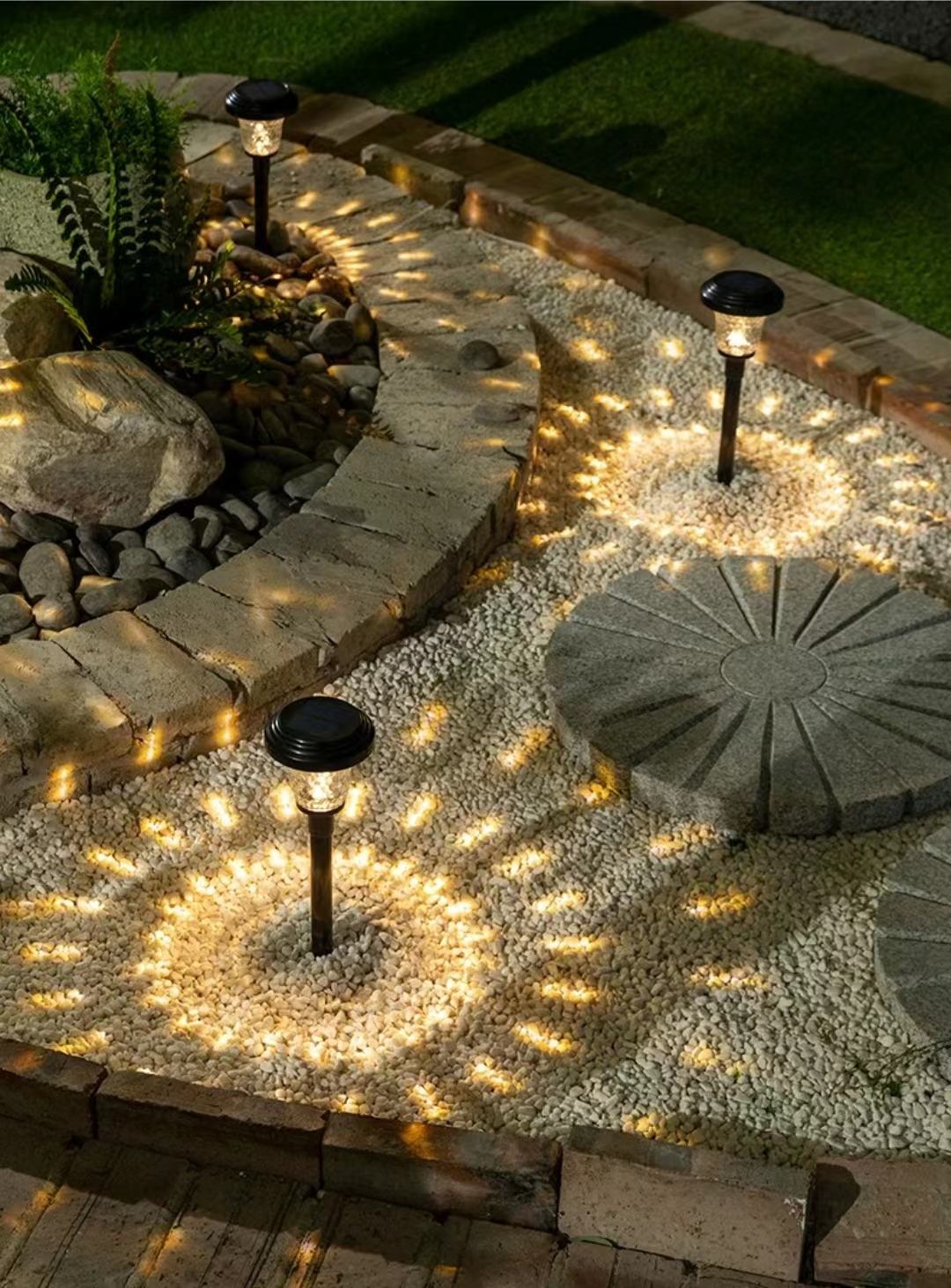 Solar lawn lamp glass light garden landscape decoration inserted path lamp monocrystalline polysilicon 1000MA battery