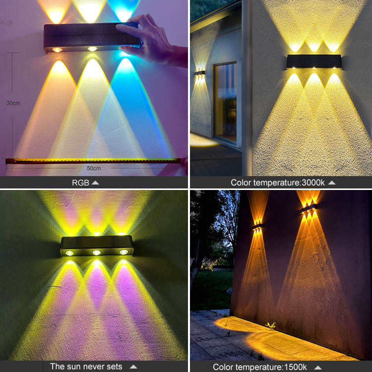 LED Lamp Solar Wall Light Outdoor Porch Garden Waterproof Wall Lamp Up And Down Luminous