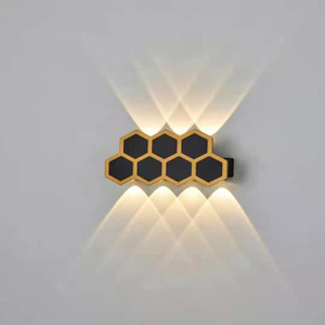 Wall Lamps Led Honeycomb Gold Black Light up and Down Luminous Body Lamp Lighting Style Modern Office Rohs Epistar Input Flux