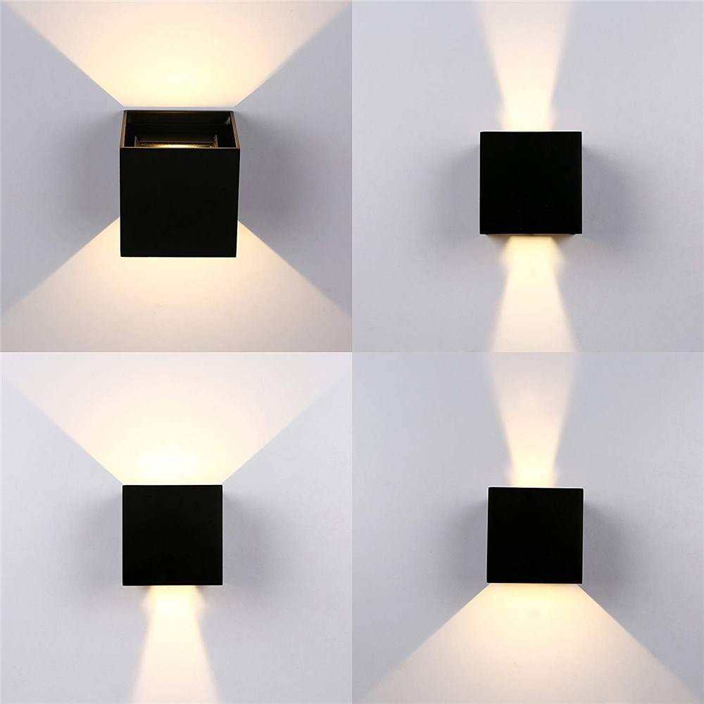 Square Led Wall Lights Outdoor Aisle Corridor Dimmable Multicolor Up Down Lamp With Motion Sensor for Wall KTV Bar Bedroom