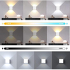 Square Led Wall Lights Outdoor Aisle Corridor Dimmable Multicolor Up Down Lamp With Motion Sensor for Wall KTV Bar Bedroom