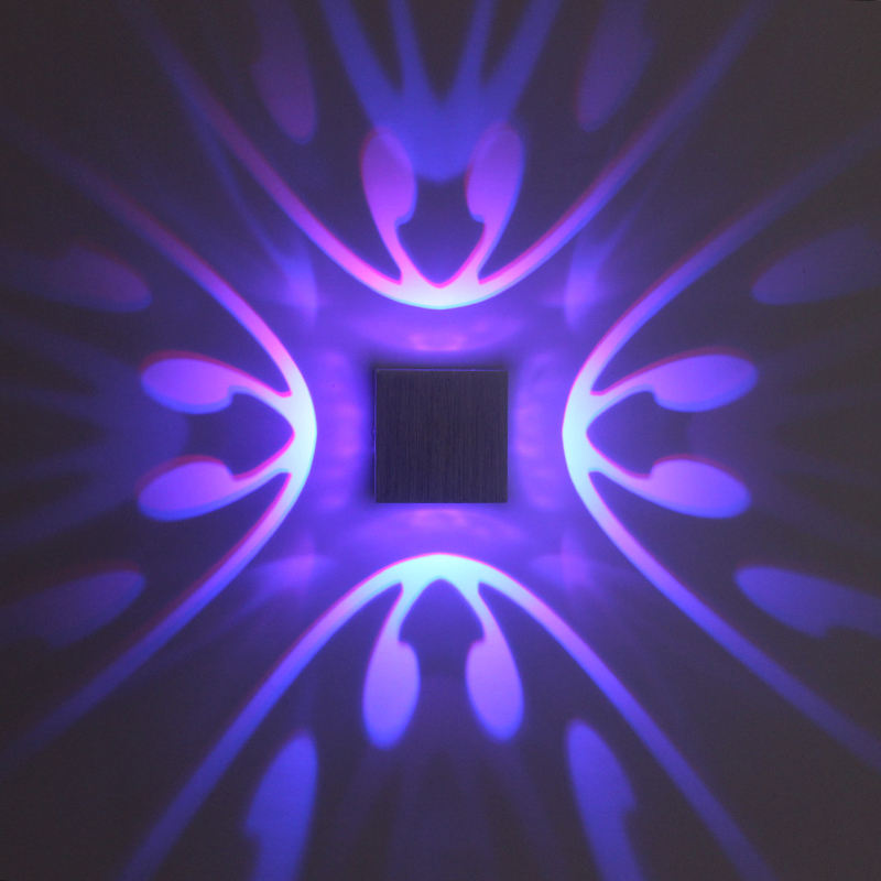 High Quality 3W RGB Led Lamp Colorful Lights Four-sided Butterfly Wall Lamp And Indoor Nightlight Factory Price