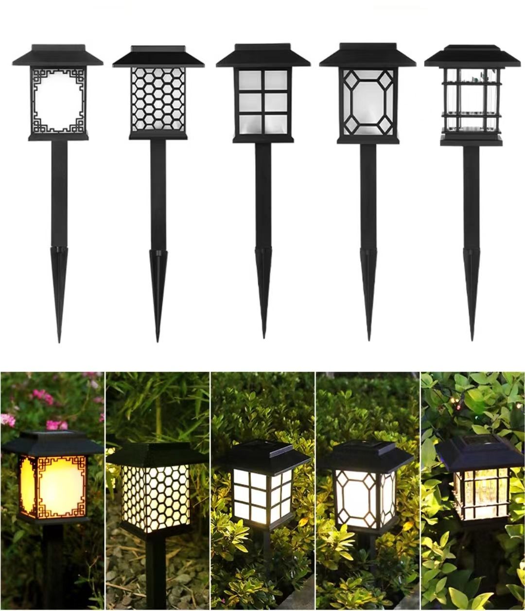 5LED Solar courtyard lamp lawn ground lamp Garden solar lamp garden trellis outdoor antique room light decoration American style 