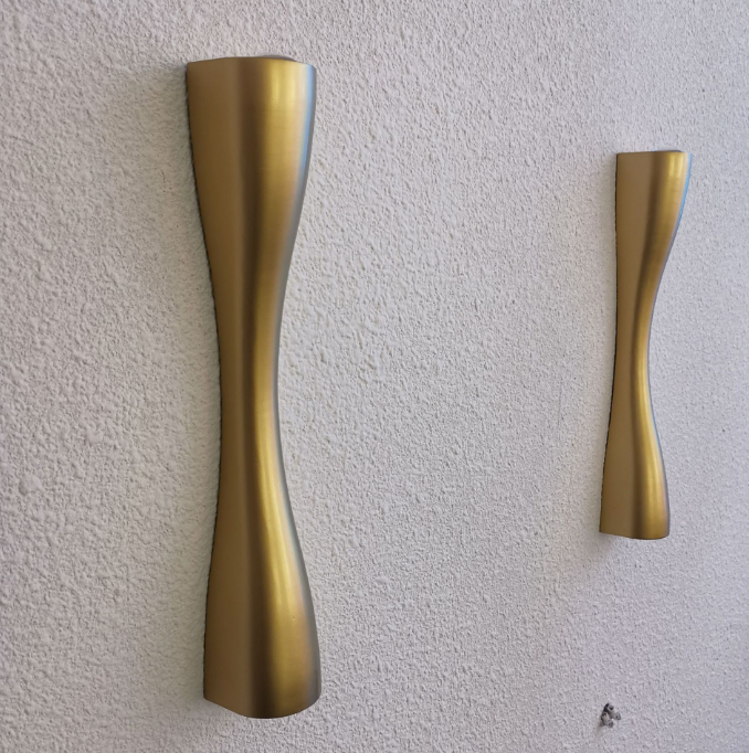 6W Garden Wall Lamp Modern Courtyard Villa Wall Lamp Outdoor Garden Up And Down Double Head Lamp Gold Trumpet Outdoor Waterproof Led Wall Light