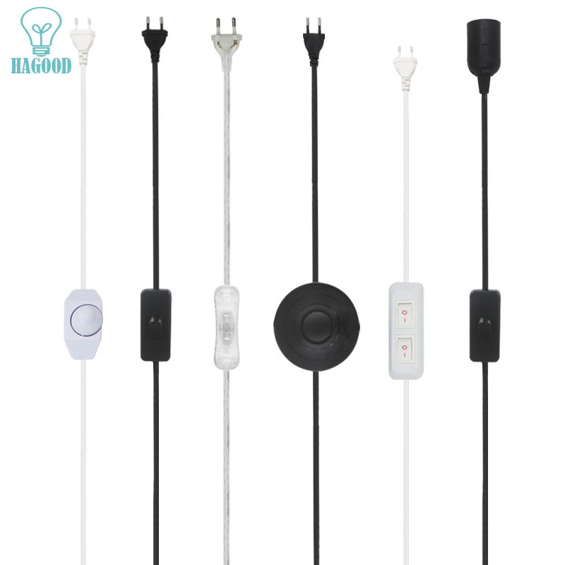 Line Cable 303 /304 /317 /301 Dimmer Power Cord /Double Button Switch EU Plug Wire For LED Bulb/Desk Light Luminary USA