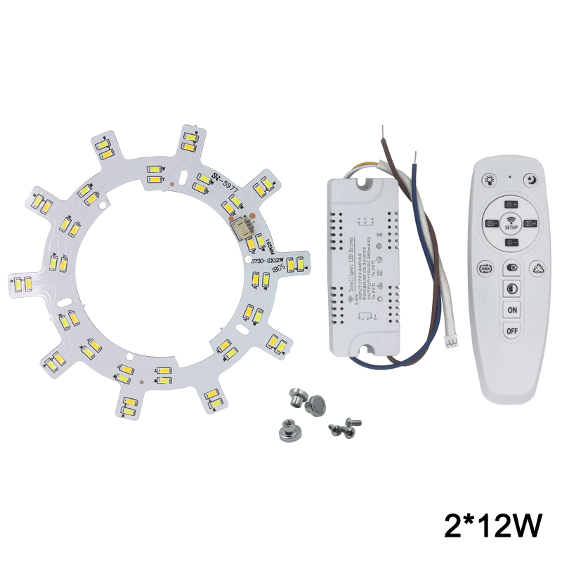 2x24W LED ceiling lighting 2.4G WIFI mobile phone connection control remote control for living room kitchen ceiling light