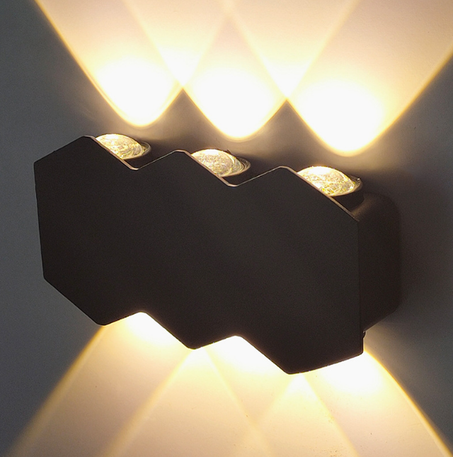 4W 6W 8W 10W New Black Waterproof Outdoor Wall Sconce Up And Down Lights Wall Mounted Made in China Led Light Up And Down
