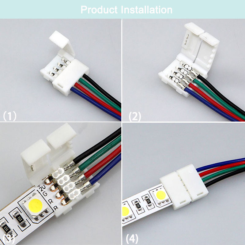 LED Strip Connector 2pin 8mm with Wire Free Connect No Need Soldering /Welding Connector For Led Strip 3528/5050