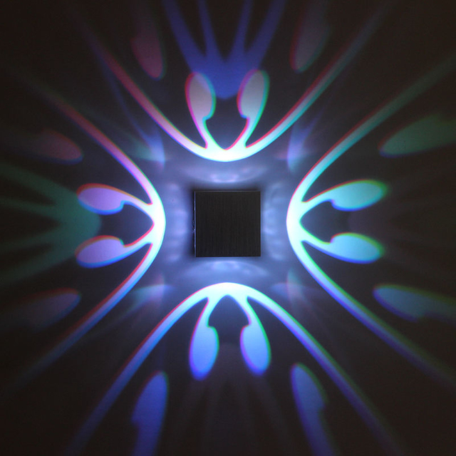 High quality RGB led lamp Four-sided butterfly wall lamp and indoor nightlight with factory price.