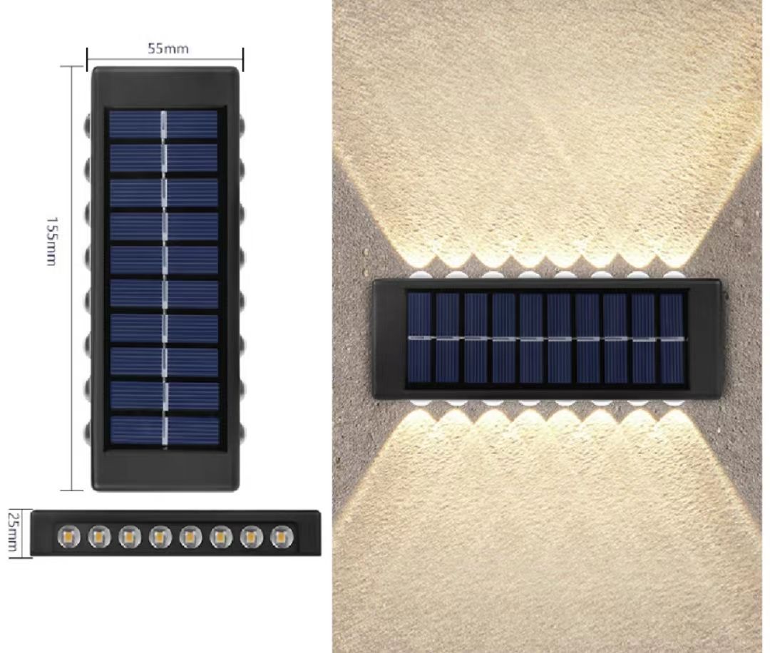 Solar outdoor garden lamp home wall lamp decoration layout wall new up and down luminous atmosphere wall lamp