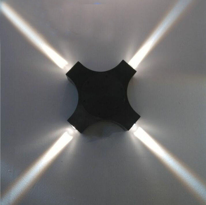 New LED Outdoor Wall Lamp 12W Cross Star 4 Sides Lighting Waterproof IP65 For Garden Decoration