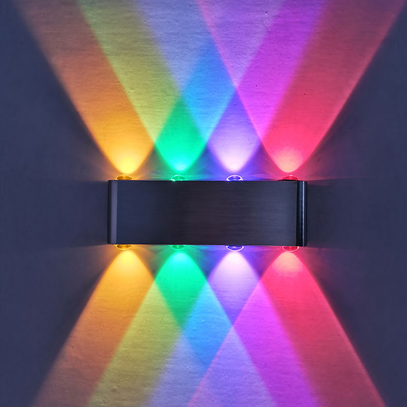 8W Simple Nordice style Energy saving indoor light up down Aluminum RGB LED sconce lamp stair light corridor light