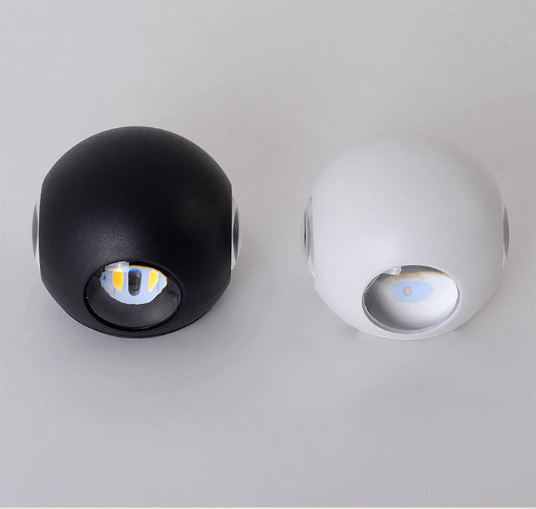 12W Round Waterproof Wall Lamp Four-sided Illuminated Outdoor Sconce Lghting Decorative
