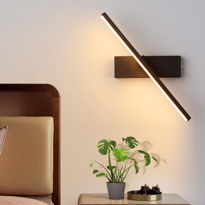 Bedside Wall Lamp Rotatable Adjustable Angle Indoor LED Lighting Aluminum Simple Strip Wall Lamp