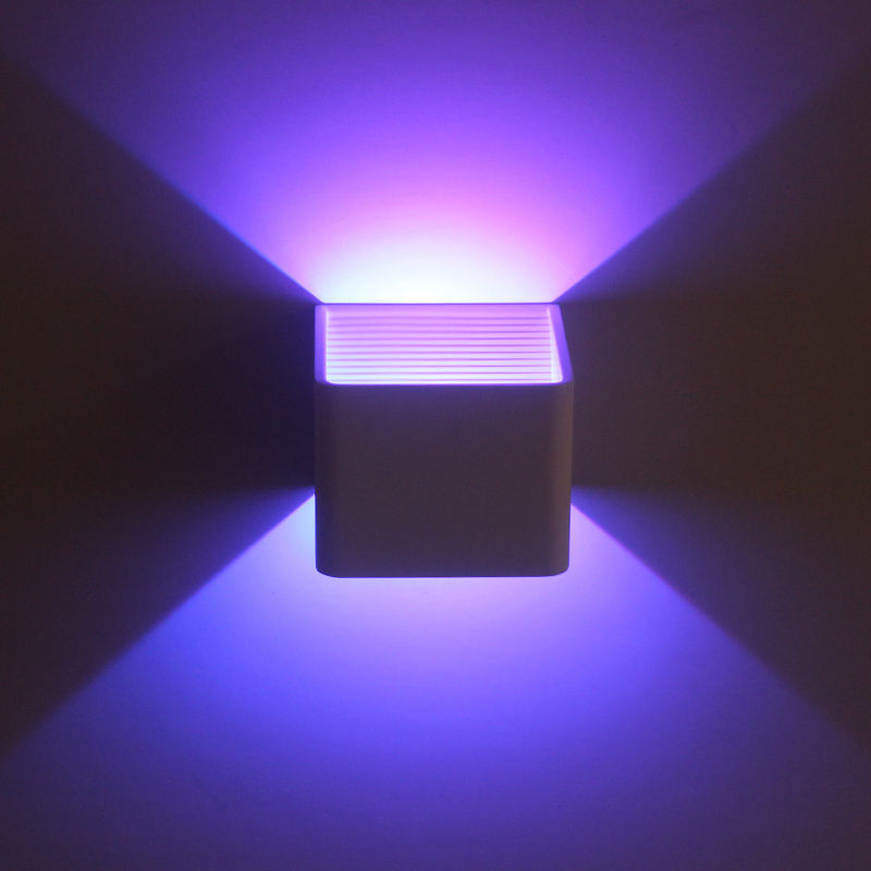 High quality 3W cube led wall lamp with rgb remote controller for indoor living room lighting