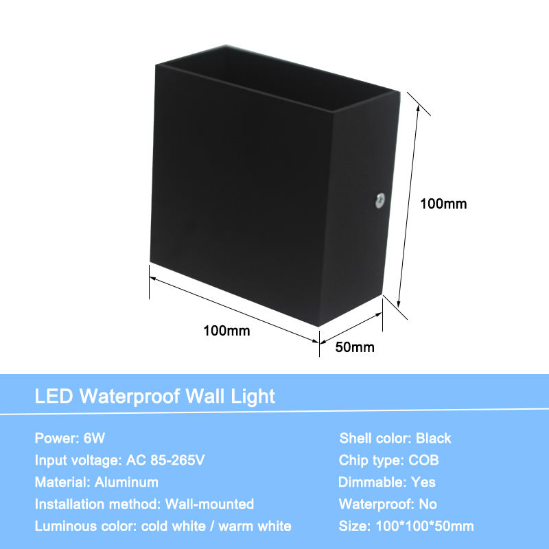 6W Modern Simple Creative Outdoor Waterproof Wall Lamp LED Courtyard Lamps Gate Lamp Terrace Balcony Garden Wall Light