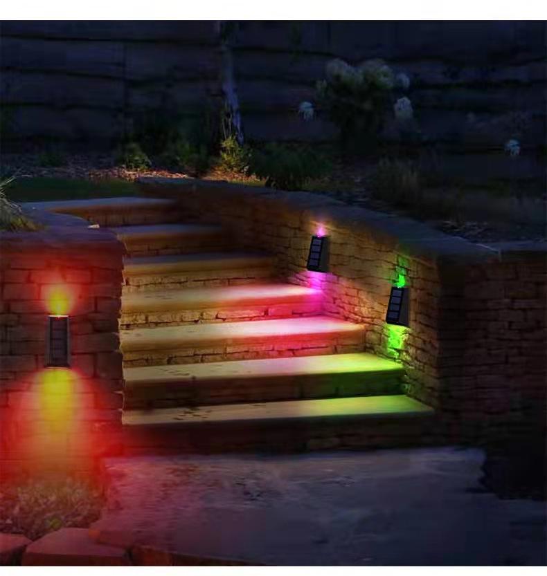 New trapezoidal solar wall lamp up and down wall light outdoor IP65 waterproof lamp for courtyard garden