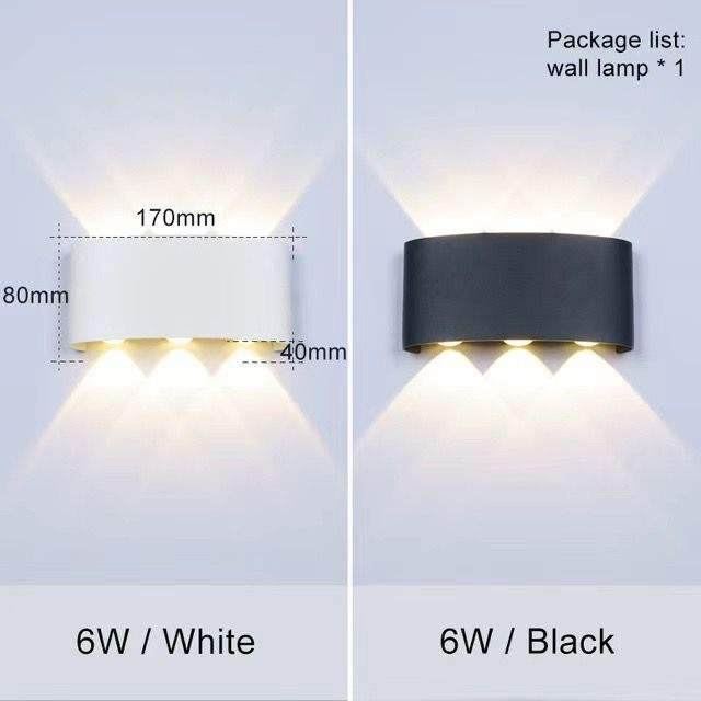 Led Wall Light Indoor Aluminum Decoration Interior Lighting Up And Down Waterproof Wall Light Outdoor Garden Wall Lamp