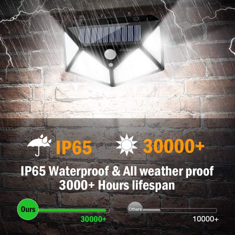 100 LED ip65 Solar Light Outdoor Solar Lamp PIR Motion Sensor Wall Light Waterproof Solar Powered Sunlight For Garden Decoration