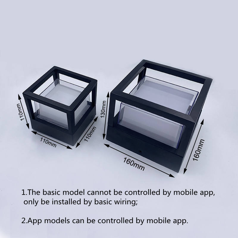 Smart IP65 outdoor light waterproof APP Controlled plastic garden waterproof lamp modern LED wall light wall mounted