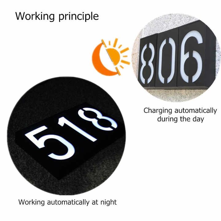 Digital Solar Lamp Digital Lamp House Number Light LED House Number Address Digital Wall Mounted Porch Lamp, with Battery Porch Lamp E