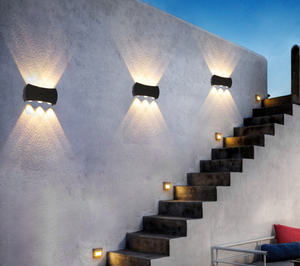 LED Outdoor Double Head Up And Down Light Arc Wall Lamp Aisle Staircase Corridor Balcony Outdoor Waterproof Wall Lamp