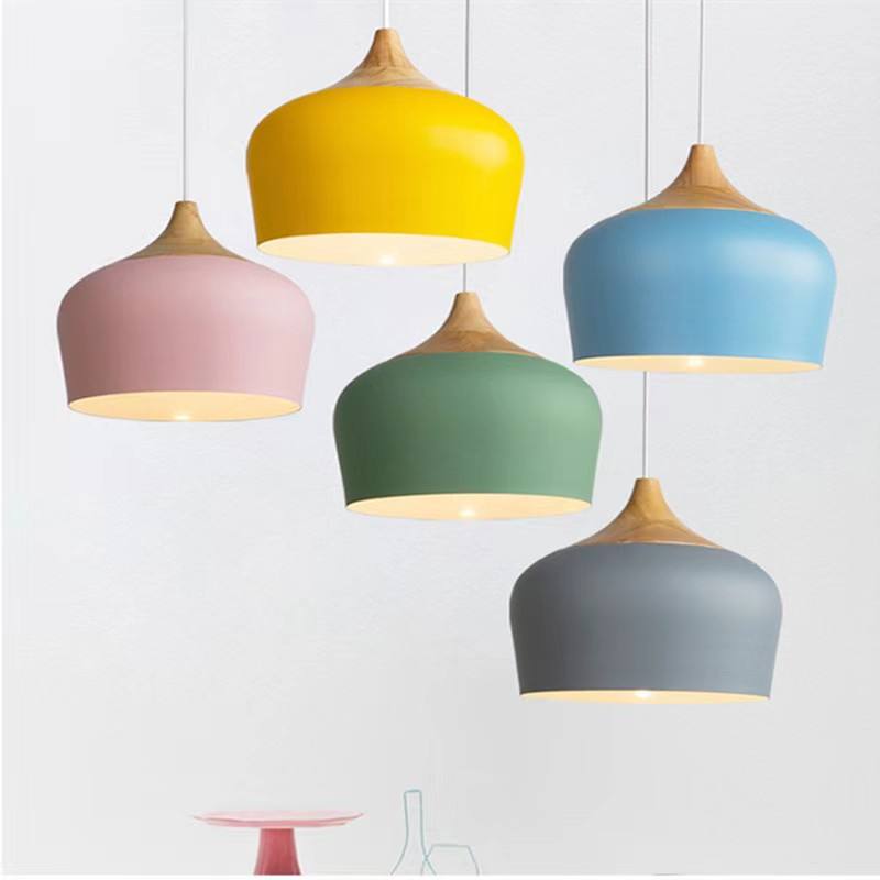 Nordic dining room chandelier drop ceiling lights creative led recessed ceiling lights bedroom study living room Macaron color bar lamp indoor chandelier lamp