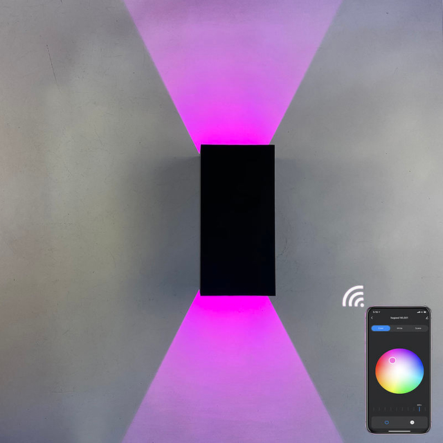 16 Colors APP control Garden Light Outside Exterior Home Modern Waterproof Outdoor Led Wall Lamp wall mounted